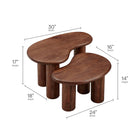 Modway - Hackney Bois de manguier Ensemble de table basse pour nidification - Noyer-Ensemble de 2 tables d’imbrication