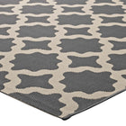 Modway - Cerelia Treillis marocains intérieurs et extérieurs Tapis de 5 pi l x 8 pi L - Gris et beige-Résistant aux taches / Facile à nettoyer