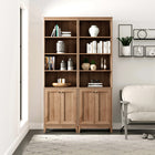Prepac - Bibliothèque haute Yaletown 79,50 po avec portes, cabinet de rangement avec portes et étagères - Chêne naturel-Dimensions et poids assemblés: Bibliothèque avec portes - 23,75 po L x 79,50 po H x 12,25 po P, Poids total - 73 lb, Toutes les pièces arrivent prêtes à assembler dans 1 boîte