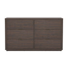 Manhattan Comfort - Evelyn 60" Moderne Commode Double à 6 Tiroirs - Marron-Sophistication moderne – Une silhouette élégante et sculptée aux bords doucement arrondis et à la symétrie épurée apporte une sensation de luxe discret à tout espace