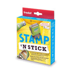Trodat - Stamp 'N Stick DIY Kit - Encre Textile Noire-Inclut 30 autocollants et 1 mètre de tissu thermocollant permettant de nombreuses utilisations