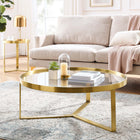 Modway - Relay Table basse - Or-Verre trempé
