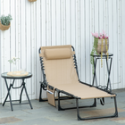 Outsunny - Chaise longue pliante - chaise de bronzage inclinable avec dossier réglable-Les pieds en plastique PP sont résistants aux intempéries et robustes