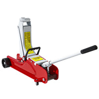 HOMCOM - Cric hydraulique profil bas - rouge-Plage de levage de 3,1 po à 15 po (8-38 cm) adaptée aux véhicules bas et aux VUS