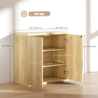 HOMCOM - Buffet bas cannelé 30,7 po avec porte à ouverture par pression - chêne-Fonctionne comme meuble de bar à café, meuble de salon, buffet de salle à manger ou meuble d'entrée