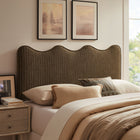 Modway - Athena Rayé Tissu tapis Tête de lit King Size, Bande de Terre-Rembourrage en mousse dense