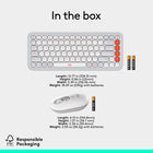 Logitech - Pop Icon ensemble clavier et souris Bluetooth - Blanc cassé-Plastique recyclé: les pièces en plastique de l’ensemble Pop Icon Combo contiennent entre 37 % et 70 % de plastique recyclé selon la couleur, emballage responsable utilisant du papier certifié FSC
