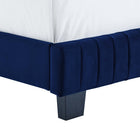 Modway - Celine Chenal Touffé Performance Velvet Lit Queen, Marine-Pieds en bois massif