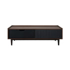 Manhattan Comfort - Table basse Duane 120 cm style mid-century moderne - marron foncé et noir-Table basse Mid-Century Modern pour salon