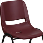 Flash Furniture - Chaise coquille bourgogne, empilable et ergonomique de la série HERCULES avec cadre noir, capacité de 880 lb-Renforts de support double