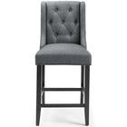 Modway - Baronet Bouton à touffe Tissu rembourré Tabouret de comptoir - Gris-Assemblée requise