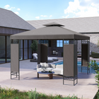 Outsunny - Pavillon à toit double 10 pi l x 10 pi L - gazebo d’extérieur - kaki-Le grand espace accueille confortablement 10 personnes, assurant un confort spacieux