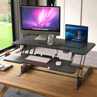 Mount-It! - Convertisseur de bureau électrique avec plateau de 38 pouces, noir-Réglage électrique silencieux et pratique de la hauteur entre 5,3 po et 16,9 po