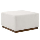 Modway - Tilden Grande boucle carrée de 28" Rembourré Ottoman - Noyer des nuages-Tissu boucle Tissu Rembourrage