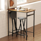 HOMCOM - Tabourets de bar pliants 24 po avec repose-pieds - noir - paquet de 2-Arrive entièrement assemblé, prêt à être utilisé immédiatement dès la sortie de la boîte 