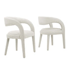 Modway - Pinnacle Boucle Tapis Chaise à manger Ensemble de 2 - Ivoire-Ensemble de chaises de salle à manger modernes