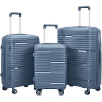 TRAVLR - Ensemble de 3 valises légères à coque rigide - Bleu Corail-Fabriqué en polypropylène durable et léger