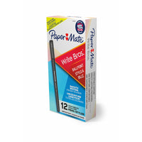 Papermate - Stylos à bille Stick - pointe moyenne - noir - Paquet de 12-Stylos de bureau de qualité - parfaits pour tout type de travail.