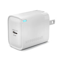 HyperGear - Chargeur mural USB-C PD 30 W avec LED - Blanc-Livraison d'énergie USB-C 30W avec PPS