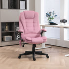Vinsetto - Chaise de bureau de massage à haut dossier avec vibrations 6 points - rose-Télécommande filaire incluse, avec poche latérale de rangement