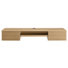 Modway - Render Fixation murale Bois Bureau - Chêne-Tiroirs glissants à extension complète