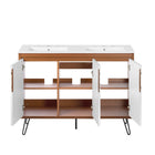 Modway - Energize Double évier 48" Vanette de salle de bain - Blanc cerise-8