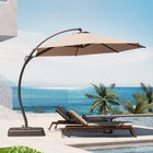 Lausaint - Parasol déporté de 3,35 m avec base - Beige-7