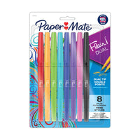 Paper Mate - Flair - Stylos-feutres doubles - Pointes pinceau et moyennes (0,7 mm) - Assortiment - paquet de 8-Doublez votre créativité avec ces feutres à double extrémité aux couleurs vives et ajoutez une dimension supplémentaire à votre prise de notes, votre journal, votre lettrage à la main et bien plus encore.