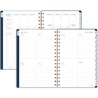 AT-A-GLANCE - Agenda scolaire hebdomadaire/mensuel Signature 2026-2027 - 8 1/2 po H x 5 3/8 po l - bleu marine - bilingue-Reliure à double spirale