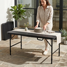 Homy Casa - Table pliante portative de 4 pi avec 4 hauteurs réglables pour utilisation intérieure et extérieure, camping - Noir-La surface imperméable se nettoie facilement