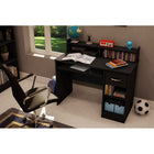 South Shore – Axess Bureau, noir Pure-RANGEMENT PRATIQUE: ce pupitre offre deux espaces ouverts séparés par une tablette ajustable, qui peut supporter un poids de 15lb. Parfait pour les outils de travail que vous souhaitez garder près de vous, comme vos crayons et vos cahiers de notes.