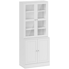 HOMCOM - Bibliothèque armoire de rangement 71 po avec portes et étagères - blanc-L'apparence moderne et élégante s'accordera avec tout décor dans votre maison 