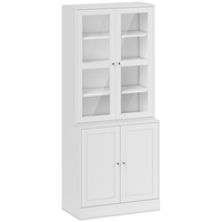 HOMCOM - Bibliothèque armoire de rangement 71 po avec portes et étagères - blanc-L'apparence moderne et élégante s'accordera avec tout décor dans votre maison 