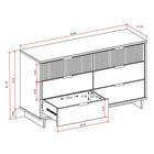 Manhattan Comfort - Granville commode double large moderne 55,04" - gris foncé-Poignées de tiroir horizontales glamour en acier avec une finition dorée