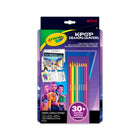 Crayola - Bloc d'activités de Colouriage et de dessin Les guerrières de la K-pop Crayola-Comprend 30 pages d'activités, 3 pages de découpes cartonnées (les filles des Guerrières de la K-pop et d'autres), 1 feuille de pochoirs et 8 crayons de couleur pour explorer l'art de manière guidée ou libre
