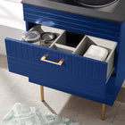 Modway - Daybreak 24" Vanette de salle de bain - Bleu Noir-RANGEMENT DE SALLE DE BAIN - Organisez les essentiels de la salle de bain et gardez le comptoir propre avec ce meuble. Avec un design spécial adapté à la plomberie, les tiroirs du bas spacieux offrent un espace de rangement suffisant