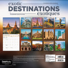 DateWorks - Calendrier Mural de 16 Mois Destinations Exotiques 2025 - 12 po x 12 po - Bilingue-Comprend des pages mensuelles de janvier à décembre 2025, ainsi que les 4 derniers mois de 2024.