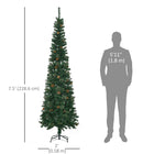 HOMCOM - Arbre de Noël Artificiel Effilé 7 - 5 Pieds Décoration Maison Fête avec Cônes de Pin-Les branches ignifuges ne risquent pas de prendre feu ou de causer de graves dommages domestiques 
