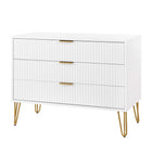 Manhattan Comfort - Dumbo table de chevet moderne à 2 tiroirs et commode à 3 tiroirs - blanc - ensemble de 2-Parfait pour le rangement de la chambre, les lampes ou les objets de décoration