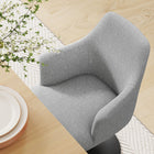Modway - Lippa Salle à manger pivotante Rembourré Fauteuil - Noir Gris clair-Coussin de siège amovible