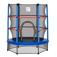 Outsunny - Trampoline pour enfants avec filet de protection - 55" de diamètre - Bleu-Offrez à votre petit bout des heures de plaisir à rebondir avec un trampoline 