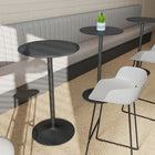 HOMCOM - Table de bar ronde avec base antidérapante pour 2 - noir-Montage facile pour gagner du temps et éviter les frustrations 
