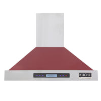 KUCHT KRH3015-R 30 po Hotte murale professionnelle - 900 CFM - Acier inoxydable/Rouge-La hotte professionnelle est équipée de trois ventilateurs puissants pouvant atteindre 900 CFM, offrant plusieurs niveaux de débit d’air et captant la fumée et les odeurs de cuisson dans un fonctionnement silencieux