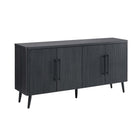 Manhattan Comfort - Jodie 164 cm Buffet Moderne d’Inspiration Mid-Century - Gris Charbon-Poignées noires sophistiquées en métal
