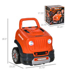 Qaba - Jouet de jeu pour enfants : moteur de camion mécanique - Orange-Volant avec klaxon, roues amovibles, 4 vitesses réglables et avec effets lumineux et sonores (3 piles AA requises, non fournies) 