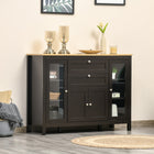 HOMCOM - Buffet 47,25 po L avec 2 tiroirs et 4 portes - brun-Le dispositif anti-basculement aide à empêcher le buffet de cuisine de se renverser 