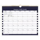 Blueline - Calendrier Mural Scolaire Mensuel 12 Mois  D’Août À Juillet – 15 po H x 12 po l - Motif Nautique – Bilingue-Motif coloré alternant tous les quatre mois
