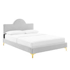 Modway - Sunny Performance Velvet Lit plein, Gris clair-Velours de performance résistant aux taches