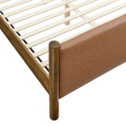 Modway - Maven Taille reine Cuir végétalien rembourré Lit de plateforme, Noyer Tan-Capacité de poids : 794 lb.
