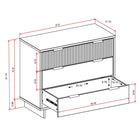 Manhattan Comfort - Granville commode moderne 37,8" - blanc-Poignées de tiroir horizontales glamour en acier avec une finition dorée